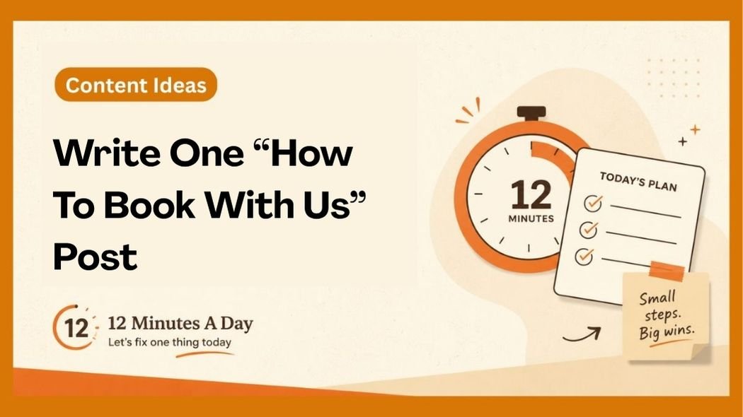 Write One “How To Book With Us” Post