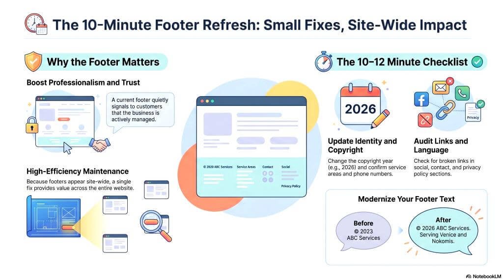 Update Your Website Footer With Current Year and Links