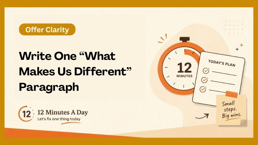 Write One “What Makes Us Different” Paragraph